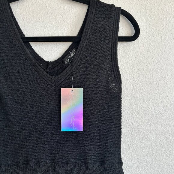 NWT Say What? Dress Black Midi Layered Tier Ruffle Sleeveless - Picture 2 of 12